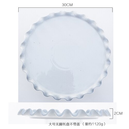 Céramique gâteau support gâteau plateau fruits plateau Dessert Table présentoir verre couverture mariage fête décoration ménage: tray---L