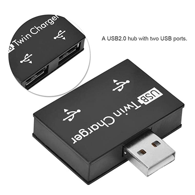 USB2.0 Mannelijke Twin Charger Dual 2 Port Usb Hub Splitter Adapter Converter Opladen Usb Wire Plug Voor Laptop Pc