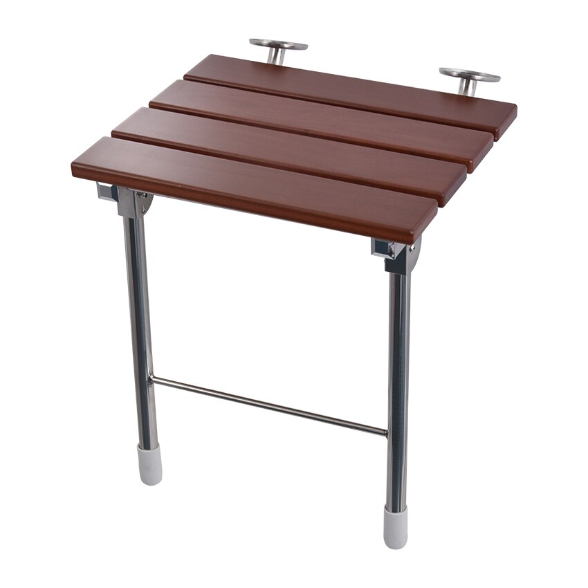 High Bath Shower Wall Chair Home Bathroom Stool Household Wall Mounted Shower Seat Solid Wood Folding Chair - With Legs