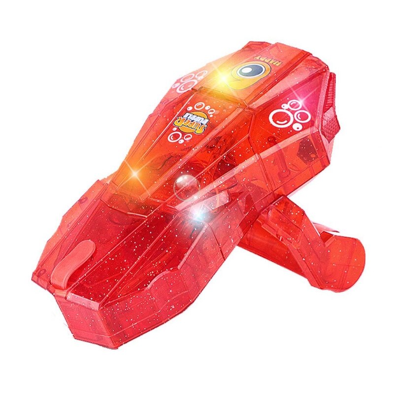 Elektryczna maszyna robić baniek mydlanych nadgarstków kolorowa bańka dynamiczny efekt muzyczny fajne oświetlenie automatyczne bulgotanie dzieci zabawki robić zabawy na zewnątrz dzieci Bi: Czerwony