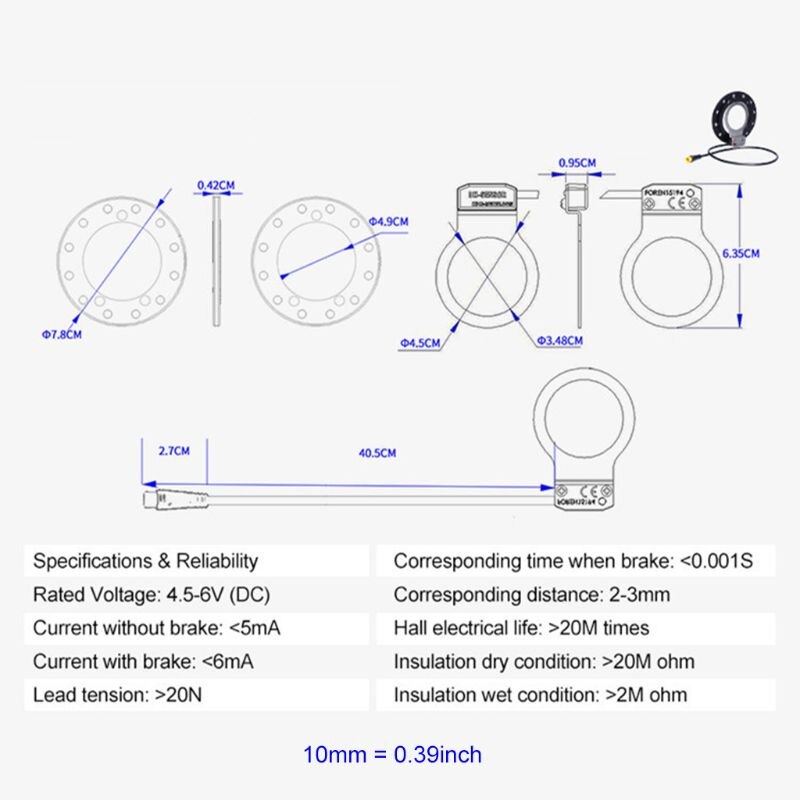 Waterproof Electric Bicycle Pedal Assist Sensor E bike Double Hall 12 Magnet Left/Right Side DIY eBike Modified Parts