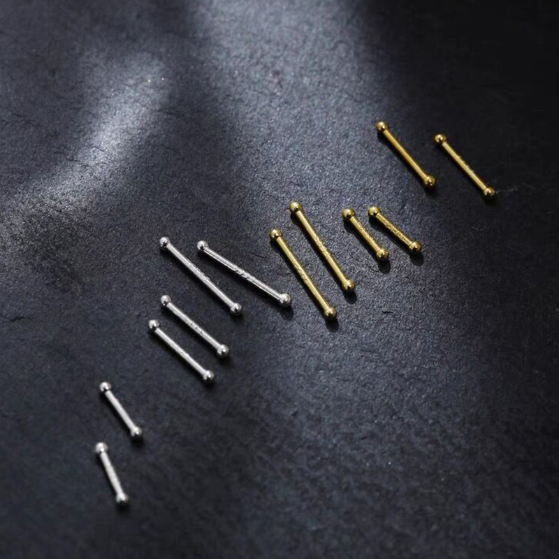Pendientes minimalistas de 2 piezas para mujer y niña, aretes pequeños con tuerca, hipoalergénicos