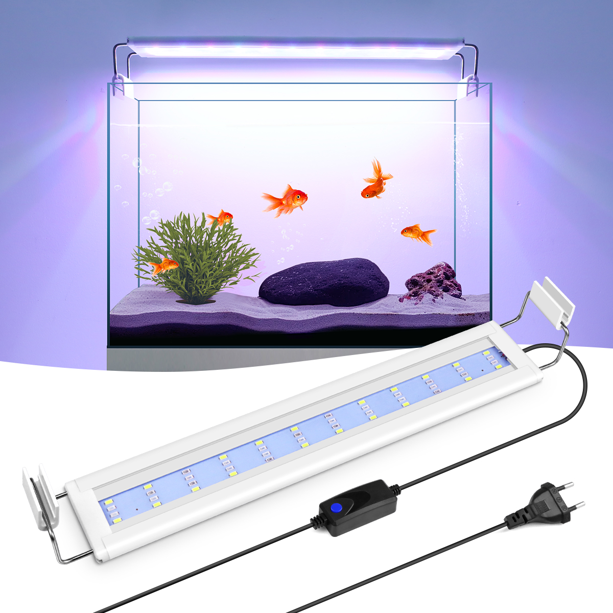 Aluminium Wasserpflanze Wachsen Lampe Bar Clip Auf Aquarium Licht 3 Farbe Veränderbar 220 V Skalierbares Aquarium Licht mit Schalter