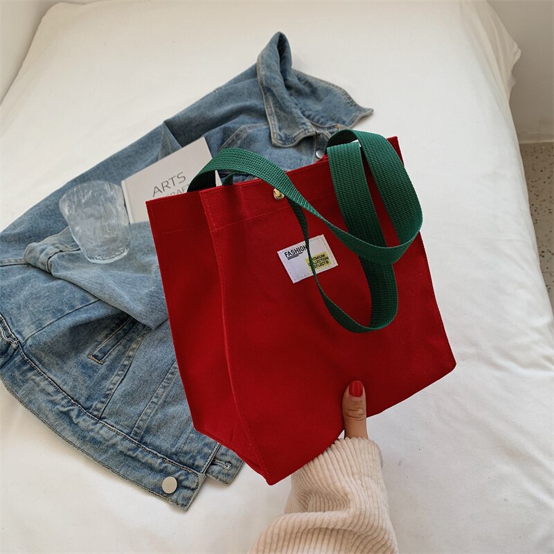 Portemonnees En Handtassen Voor Vrouwen Grote Capaciteit School Book Tassen Tiener Meisjes Winkelen Tote Dames Canvas Schoudertas 2022: wine