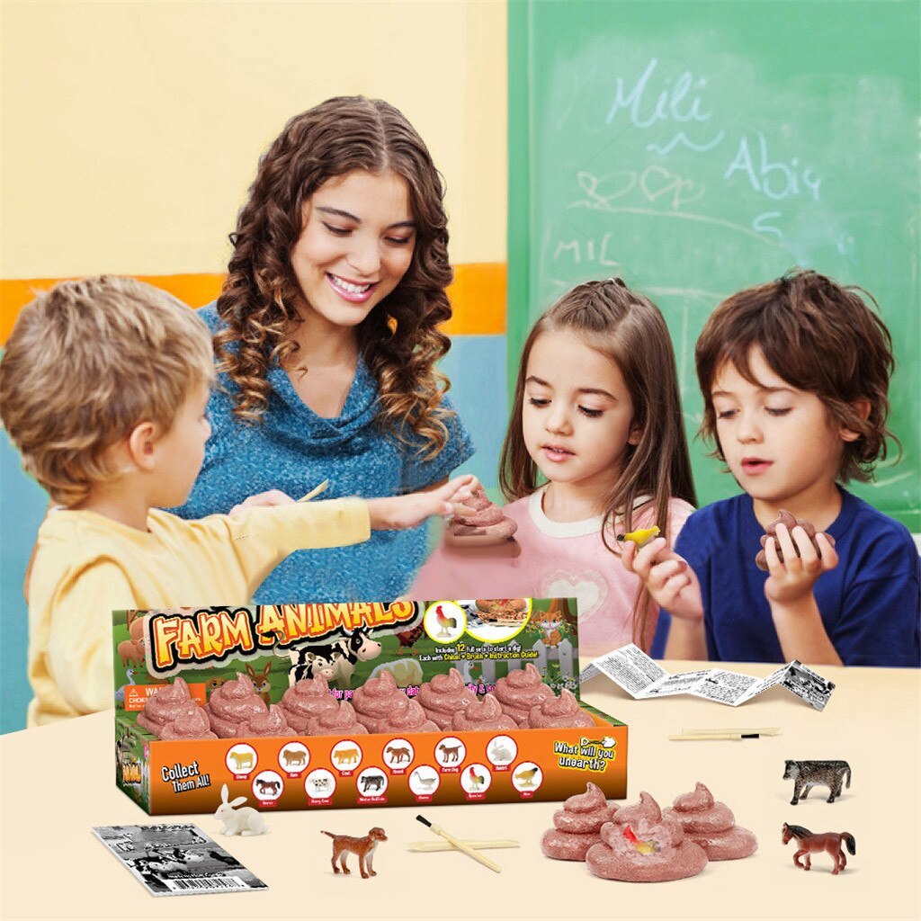 Opgraving Boerderij Dieren Graven Kit Voor Kids Farm Animal Figuur Speelgoed Wetenschap Onderwijs Speelgoed H1206