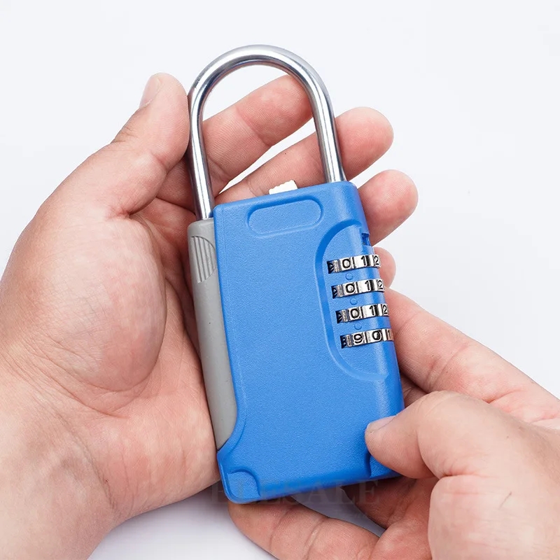 4-Digital Password Combination Lock With Hook Hidden Key Safe Box Mini Metal Secret Box For Home Villa Car Caravan