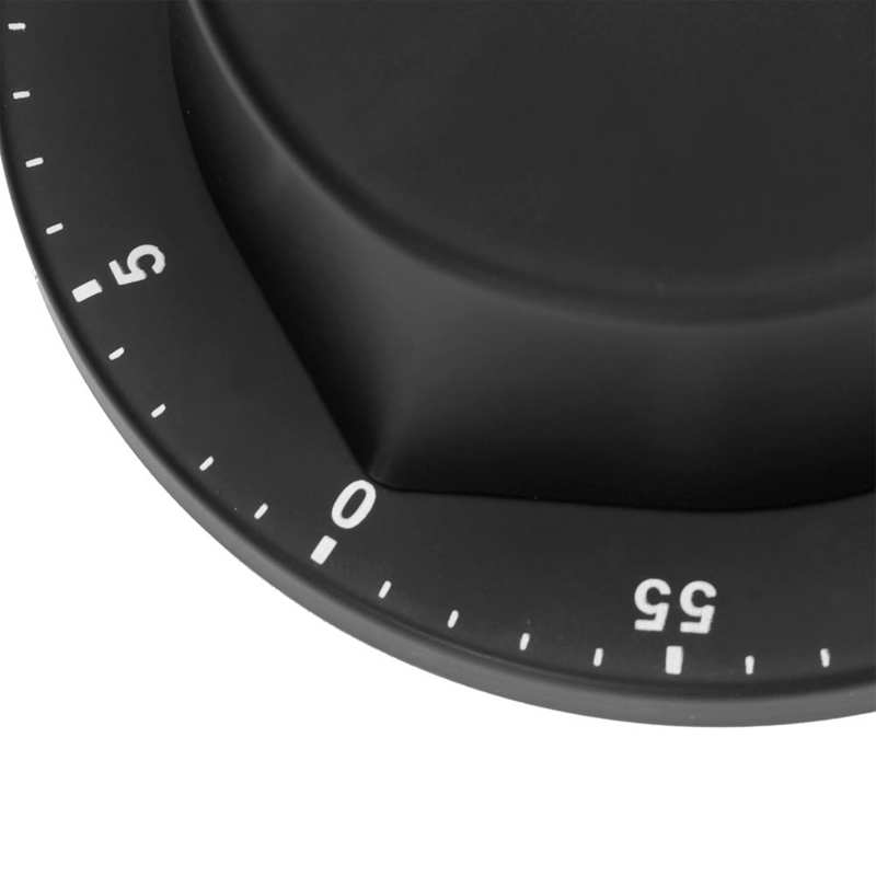 Black Kitchen Mechanical Timer Stainless Steel Reminder for Learning Baking with Magnet