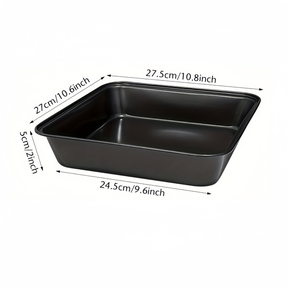 Nonstick Rectangular Carbon Steel Roasting Pan | Rustproof Baking Tray for Bread Cake Kitchen Utensils Carbon Steel:  Light Yellow