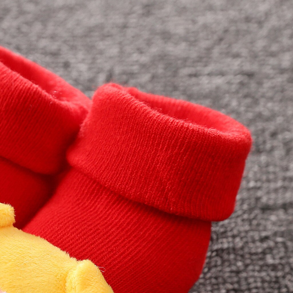 Calcetines de bebé de piso antideslizante de dibujos animados de algodón muñeca suave lindo botas recién nacido niños niñas de dibujos animados de impresión Piglet Anti-slip Calcetines
