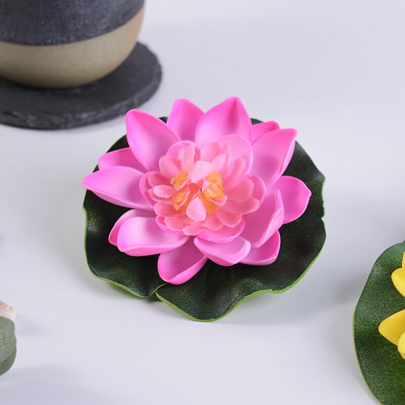 Lotus artificiel en mousse tactile, plantes de piscine flottante, lys blanc, pour jardin de mariage, décoration EVA, 10 Cm, 1 pièce: Rose Red