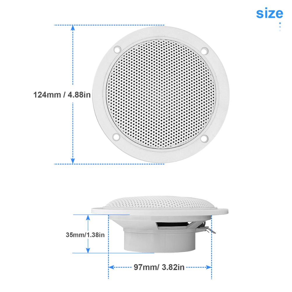 120W 4 inch Marine Waterproof Speakers Dual Full Range Stereo Motorcycle Outdoor Music Speakers For ATV UTV Boat SPA Golf Cart