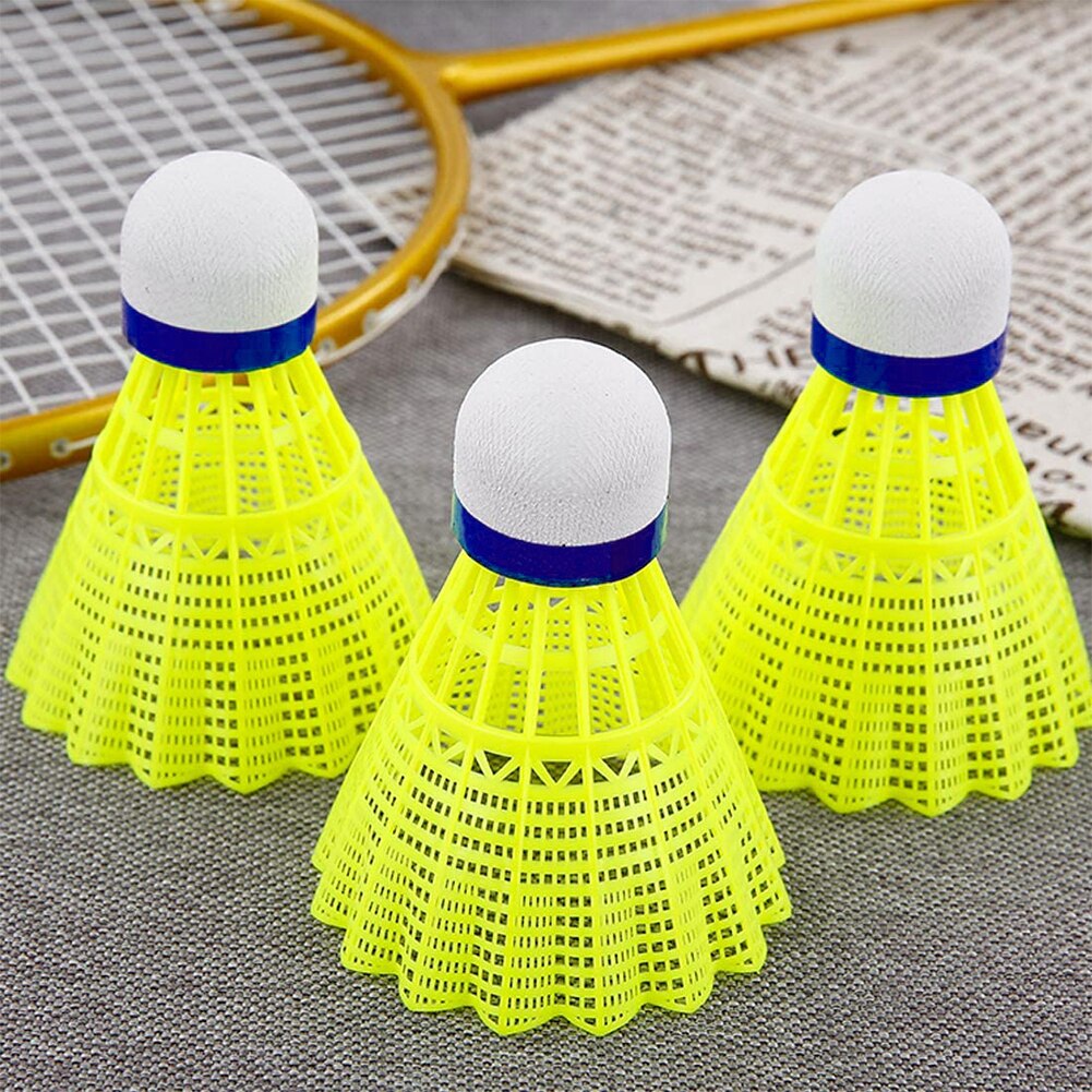 Shuttles Nylon Badminton Shuttles Ballen Hoge Snelheid Veer Voor Indoor Outdoor Entertainment Sport Game Geel 12Pcs