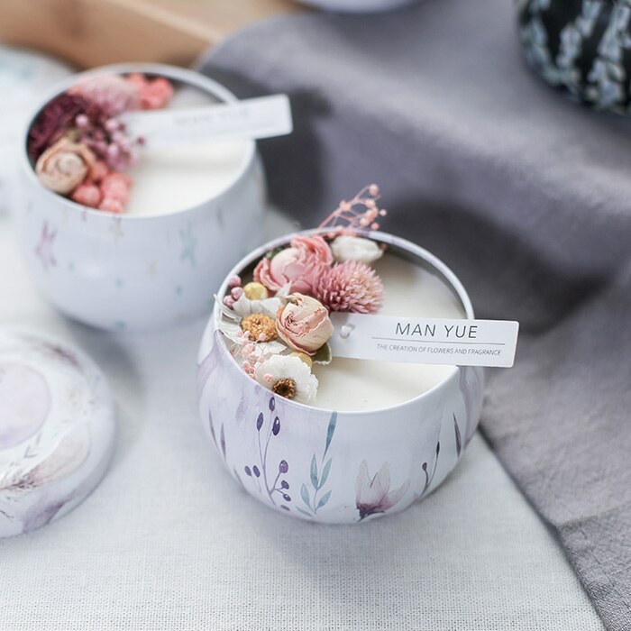 1set Candle Aromatherapy Iron Box Round shape DIY Candle Container Handmade Candle Material just box