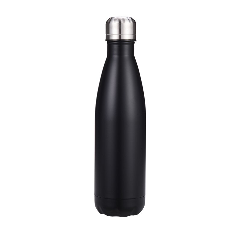 bts botella de agua Botella de agua de acero inoxidable, frasco de doble pared al vacío, Cola, a prueba de fugas, botella de agua deportiva, 500/750/1000ml: 750ml / BLACK