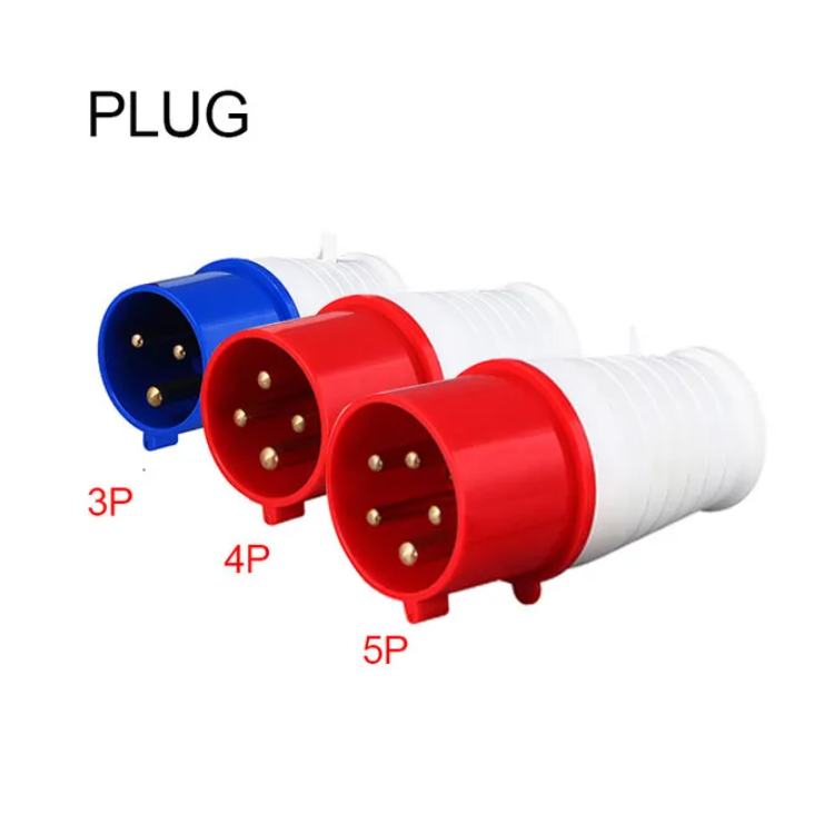 16A 32A 3P/4P/5P Industrial Plug And Socket Electrical Connector Waterproof Aviation Plug And Socket: army green / Panel Connector / 3P