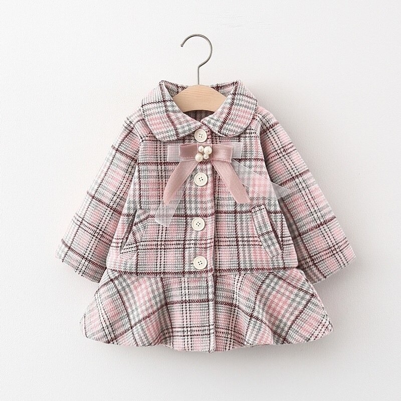 Meisjes Herfst/Winter Jas Jas Baby Meisje Plus Fluwelen Gewatteerde Jas Meisje Uitje Kleding Katoenen Jas: Pink / 4T