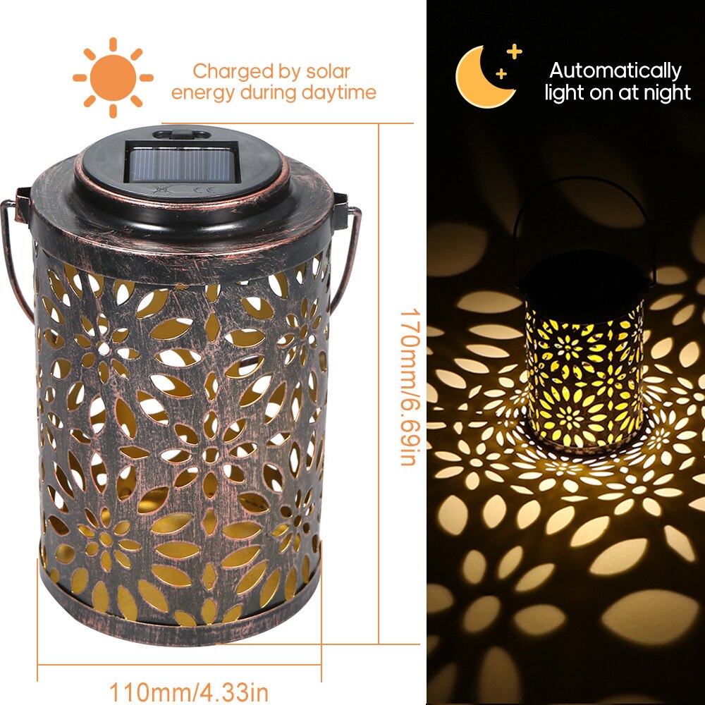 Vandtæt solcellelampe have led lanterne hængende udendørs sol lampe oliven form følsom sensor kontrol soldrevet lampe: Type 9