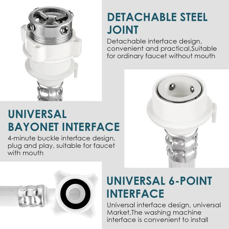 1-2M Washing Machine Water Inlet Hose Anti-explosion Dishwasher Inlet Pipe PVC Extension Tube General Connection Joint Hardware