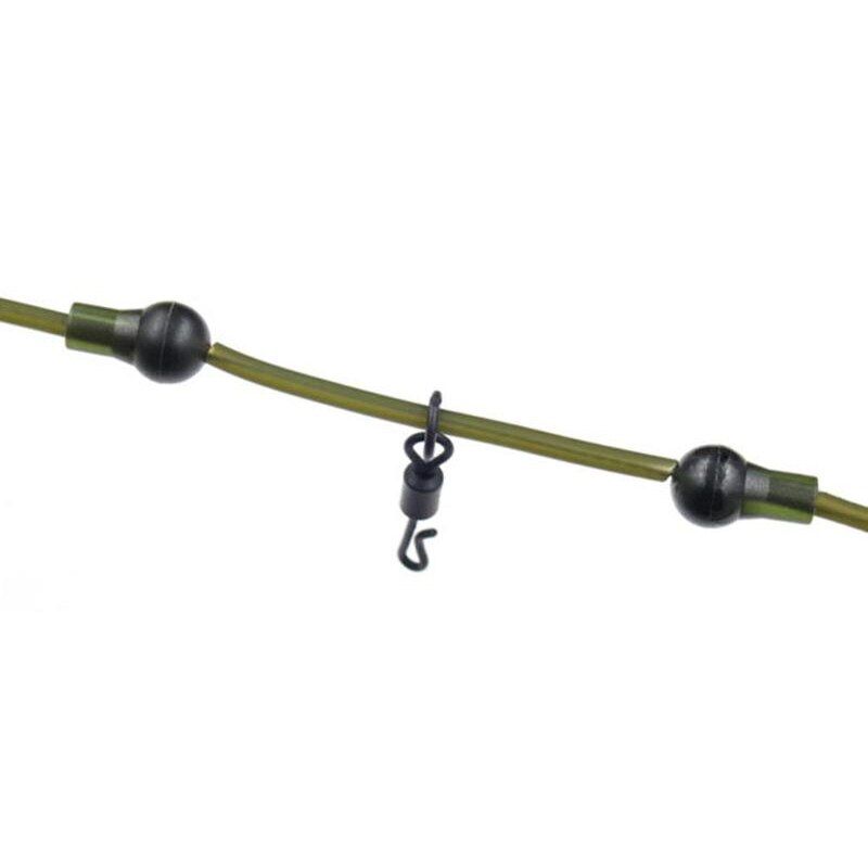 Mosodo 50pcs Round Head Buffer Beads Anti-tangle Sleeves Tail Rubber Tube Terminal Rigs Fishing Accessories Carp Fishing Tackle