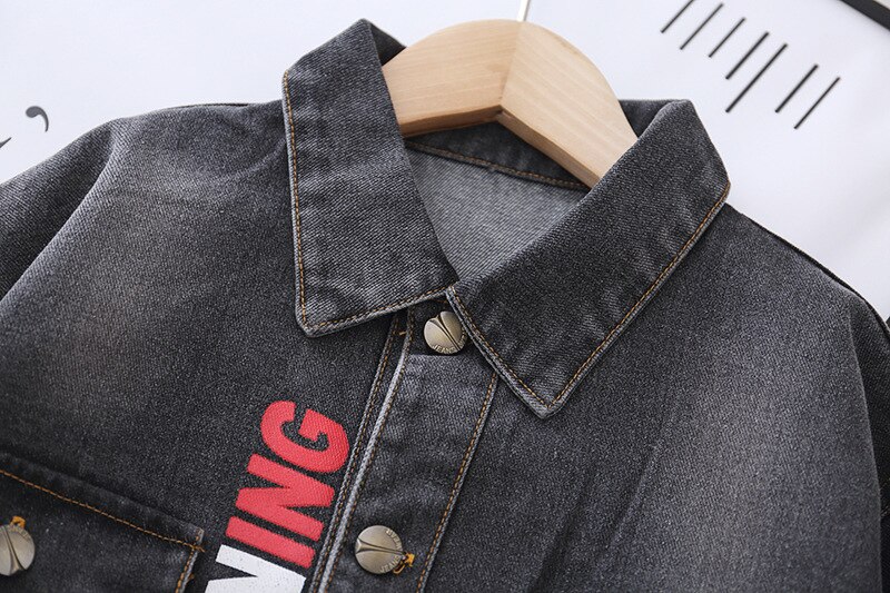 Baby boy clothes autumn boy denim jacket coat children's clothing cartoon print soft coat boy girl clothes