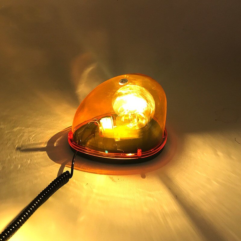 12V/24V Warning Light Car Adsorption Spin Red Blue Yellow Road Rubbish Truck Magnetic Force Work Security Night Anti-Theft Lamp