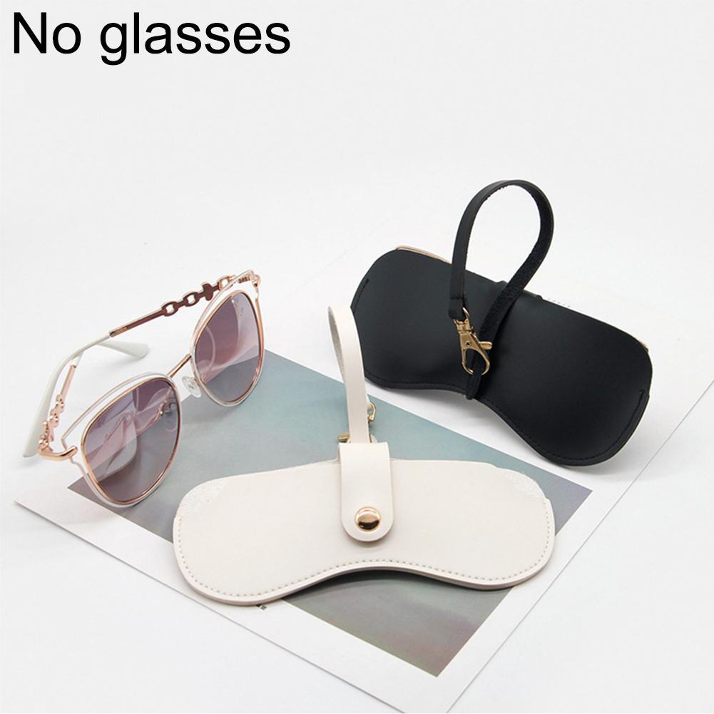 Portable PU Leather Snap Glasses Case Glasses Container Cover Ultra-thin Glasses Case Unglasses Eye Box Storage