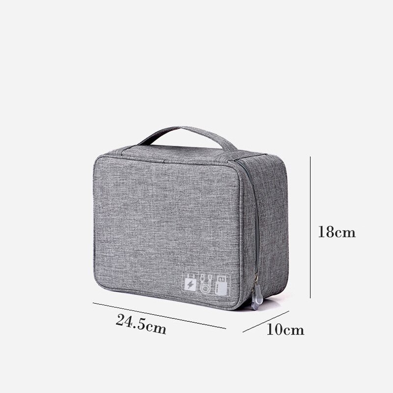 Bolsa de viagem portátil para aparelhos usb, bolsa para cosméticos e armazenamento de linha com carregador usb