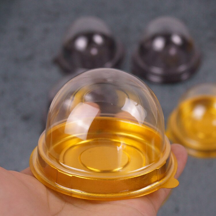 50 Stuks Ronde Mini Maan Cake Container Trays Wedding Party Favor Dozen Yolk Scherpe Verpakking Bakken Accessoires