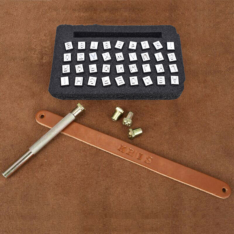 26 stücke 26 Englisch Buchstaben Metall Stempel einstellen Leder Werkzeuge Leder Handwerk Alphabet Leder Stanzen Druck schlagen Werkzeuge