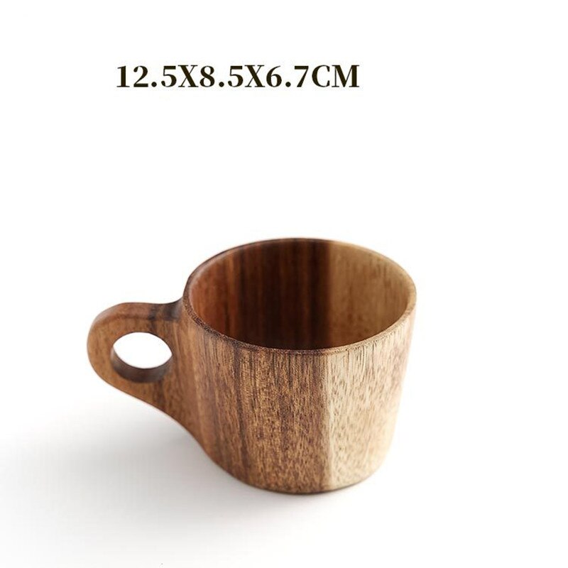 101-200ml Whole Wood Coffee Tea Mug Beer Watter Bottle Cup: Red