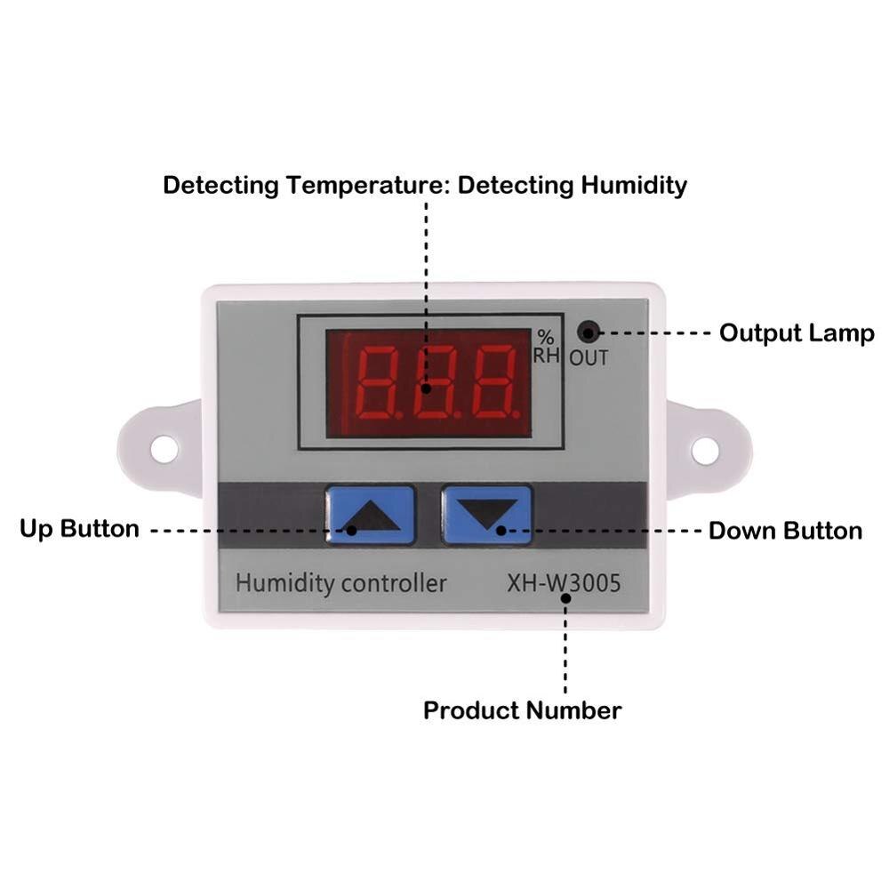 Digital Humidity Controller XH-W3005 12V 24V 220V Humidistat Hygrometer Humidity Control Switch regulator + Humidity sensor