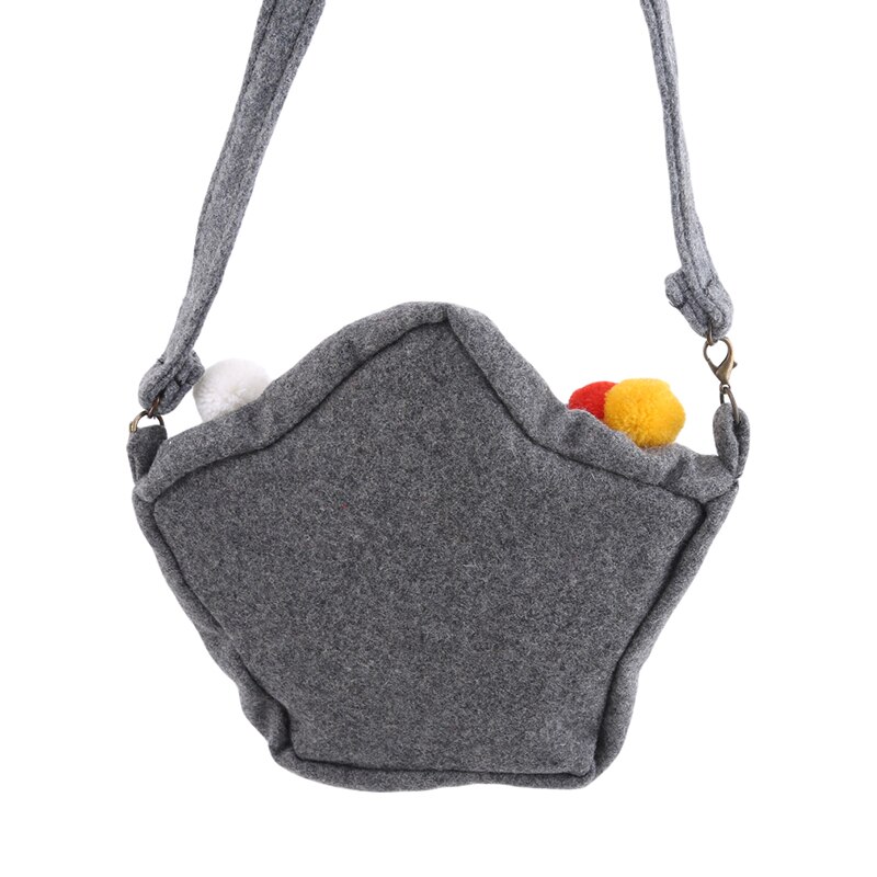 Girl Coin Purses Gray Cloth Small Bag Fashionable Delicate Shoulder Zipper Bag For Children Girls