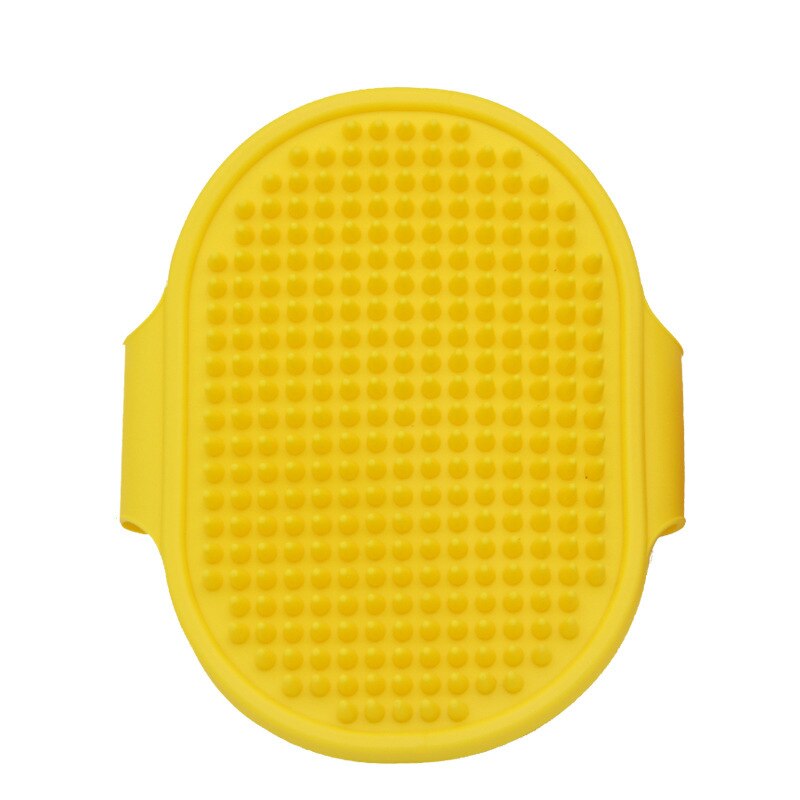 Soft Rubber Dog Brush Comb Cat Bath Brush Rubber Glove Hair Fur Grooming Massage Brush For Dog Cats 12.3*9.7cm dog grooming: Yellow