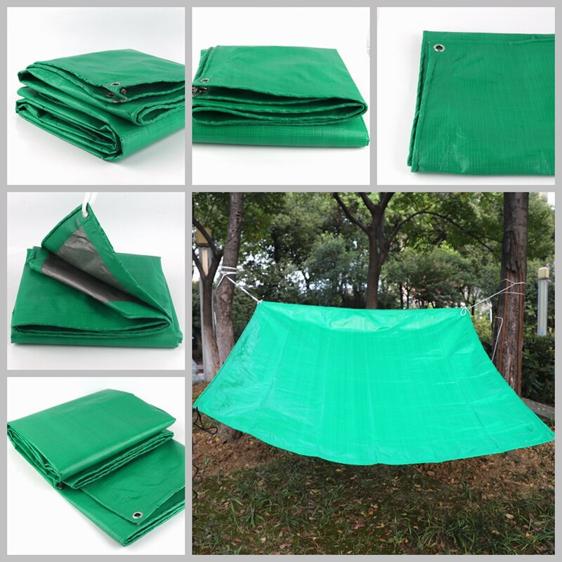 Tela impermeable para camiones, 0,32mm de espesor, lona verde y plateada PE, tela impermeable para jardín