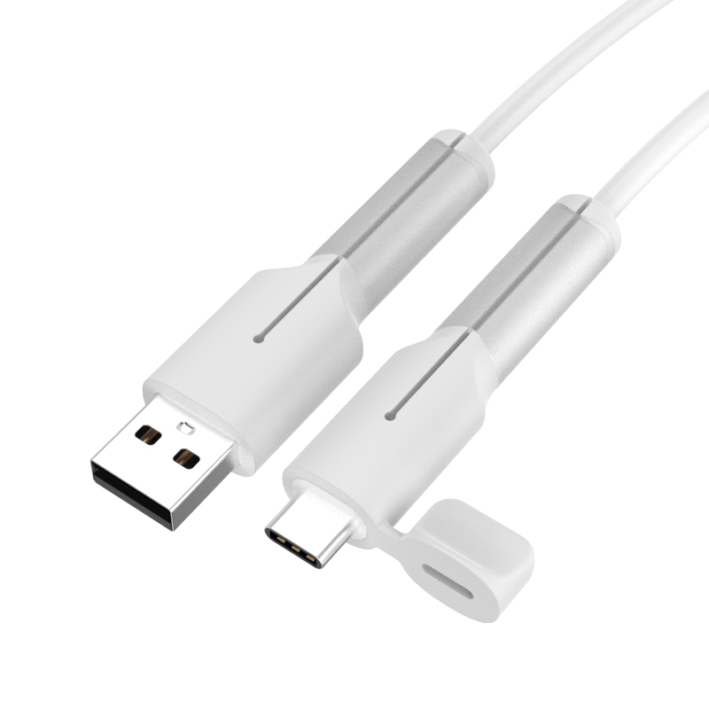 Charger Cable Protector, Type-C to Type-C/iPhone/USB A Silicone Charger Cord Protector, 2-in- Cord Protector with Cable Winder: Red