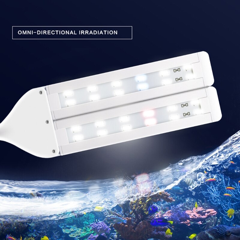 Adjustable Fish Tank Four-Row Light LED Aquarium Clip-on Lighting Lamp 100V-240V P9YB