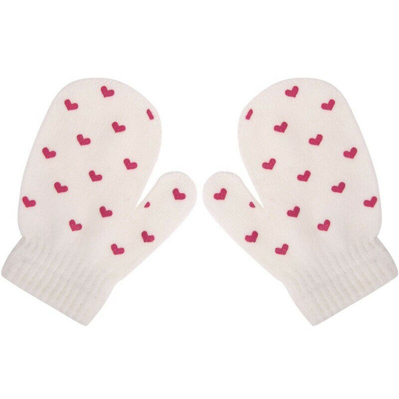 Kinderen magische handschoenen paar winter warme meisjes jongens stretch zwart zacht kinderen unisex dikker baby schattige print handschoen herfstkleding: Kleur 2