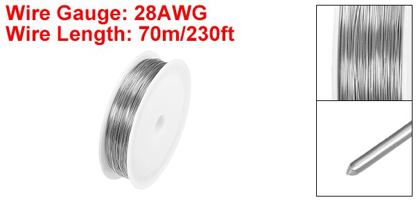 Uxcell Heizung Widerstand Draht Nichrom Widerstand Drähte für Heizung Elemente 0,1-0,3mm dia 0,3 mmx230ft DxL: Ursprünglich Titel