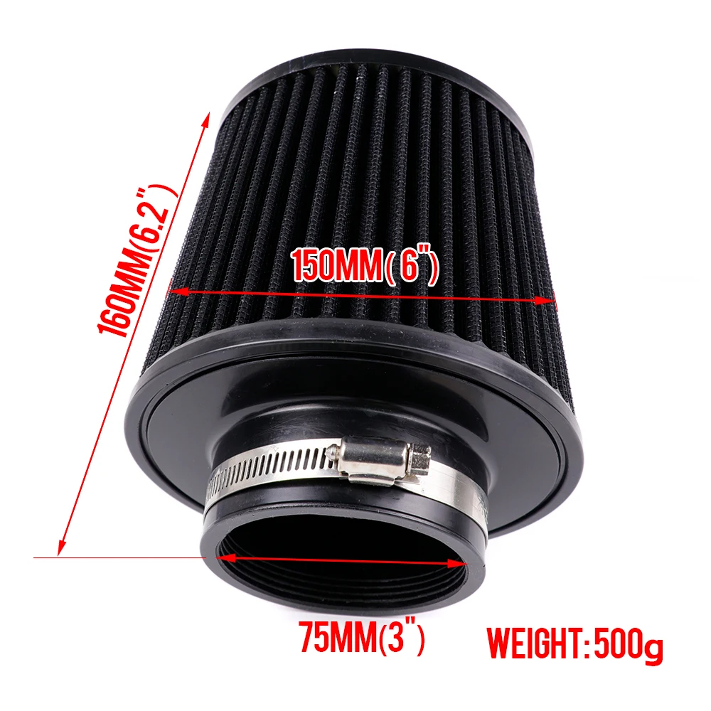 GReddi Style AIRINX Super Power Air Filter High Flow caliber Intake Cleaner 3inch 76mm