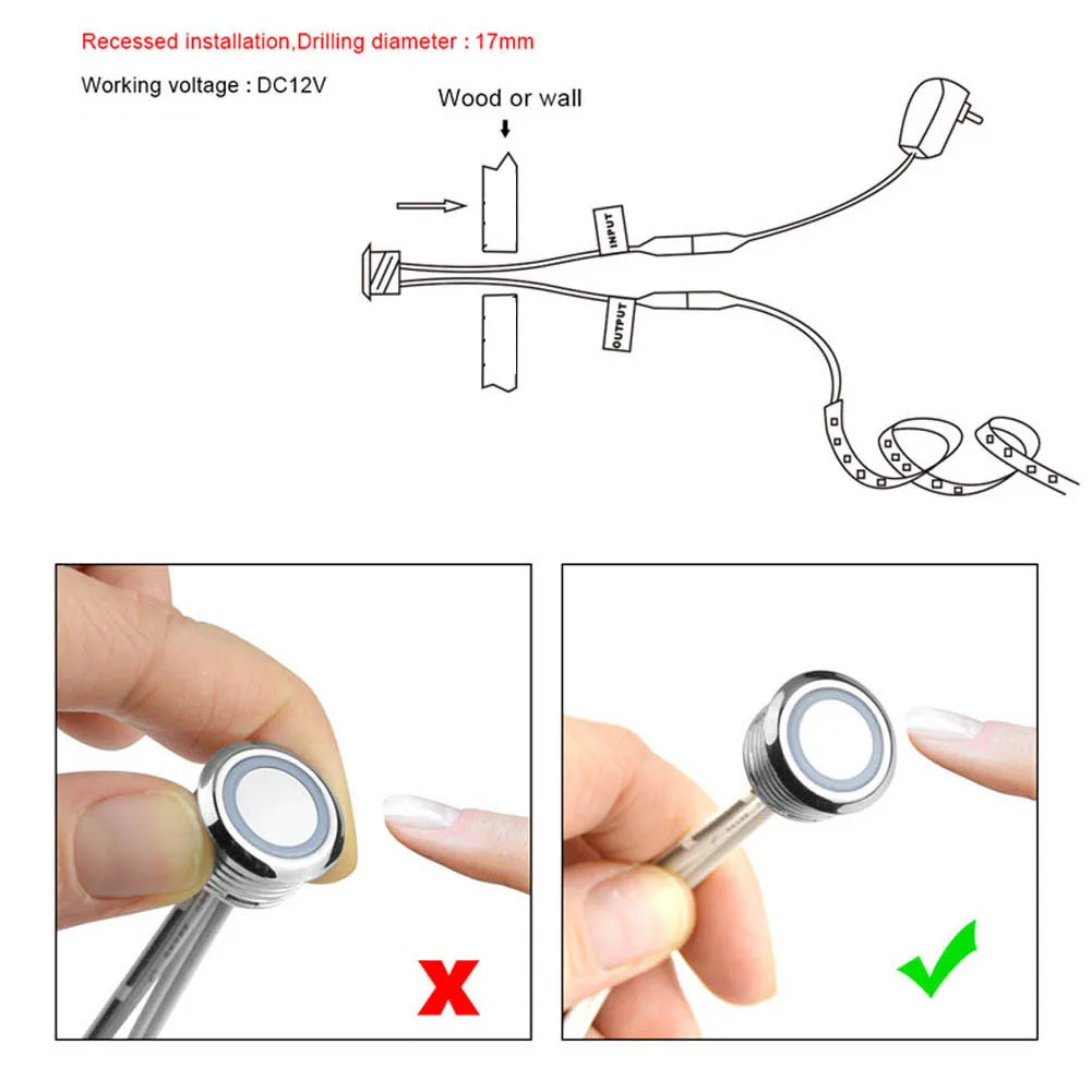 5V DC 12-24V 4A Touch Switch 12V LED Strip Switch Button ON OFF Dimmer Touch Sensor Stepless Dimming electric switches for house