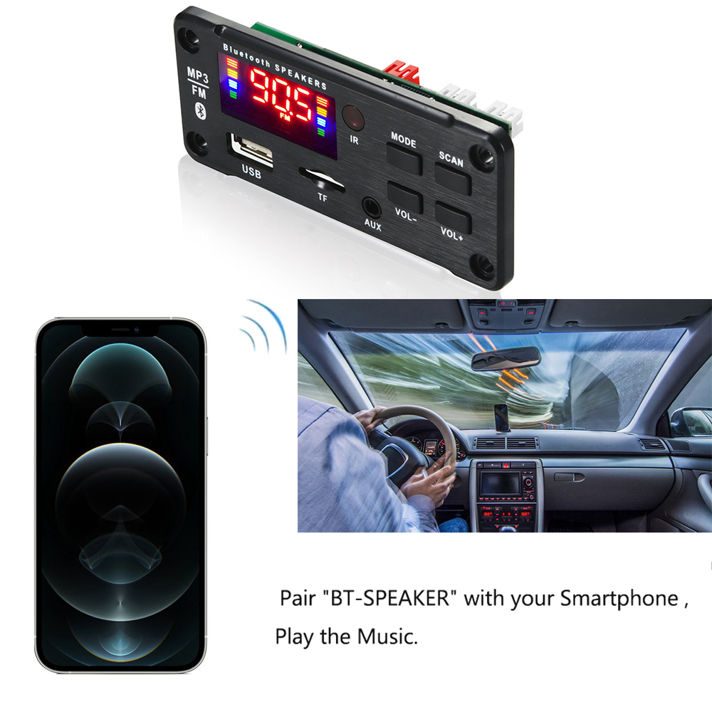 2*25W 50W wzmacniacz samochodowy sprzęt Audio USB TF FM moduł radiowy Bluetooth 12V MP3 płytka dekodera WMA odtwarzacz MP3 z pilotem