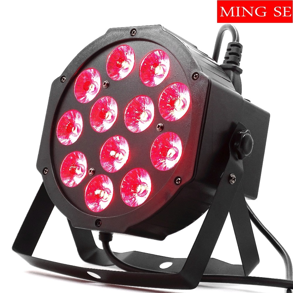 12 Uds. Lámpara led de 12w 12x12 w luces par led RGBW 4 en 1 par plano led dmx512 luces de discoteca equipo de escenario dj