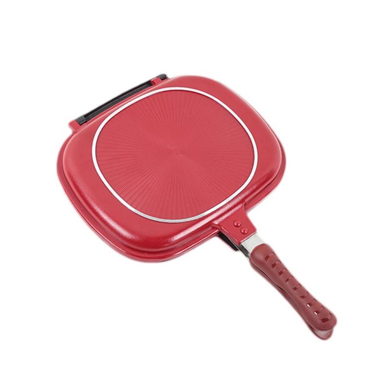 Dubbelzijdig Grill Koekenpan Voor Thuis Keuken Koken Non-stick Accessoires Vorm Pan Kookgerei Vierkante 28/32Cm B8X3