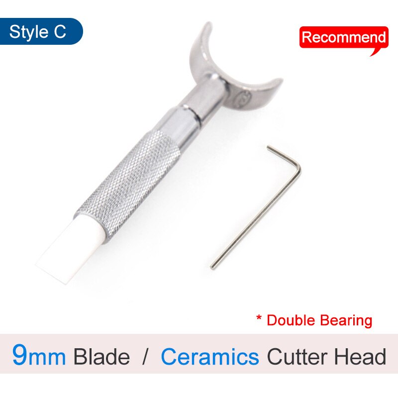 Leather Handwork Tool Rotary Swivel Knife Nicking Tool Ceramic Knife Head Perfect for Manual Leather with Extra Angle & Blades: Style C 9mm Ceramic