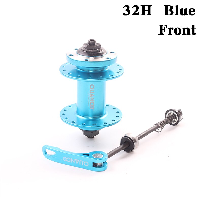 QUANDO-espaciador de buje de bicicleta, con orificios 32 36H, para bicicleta de montaña MTB, Cassette delantero y trasero, rueda libre y freno de disco de 6 pernos: 32H BLue Front