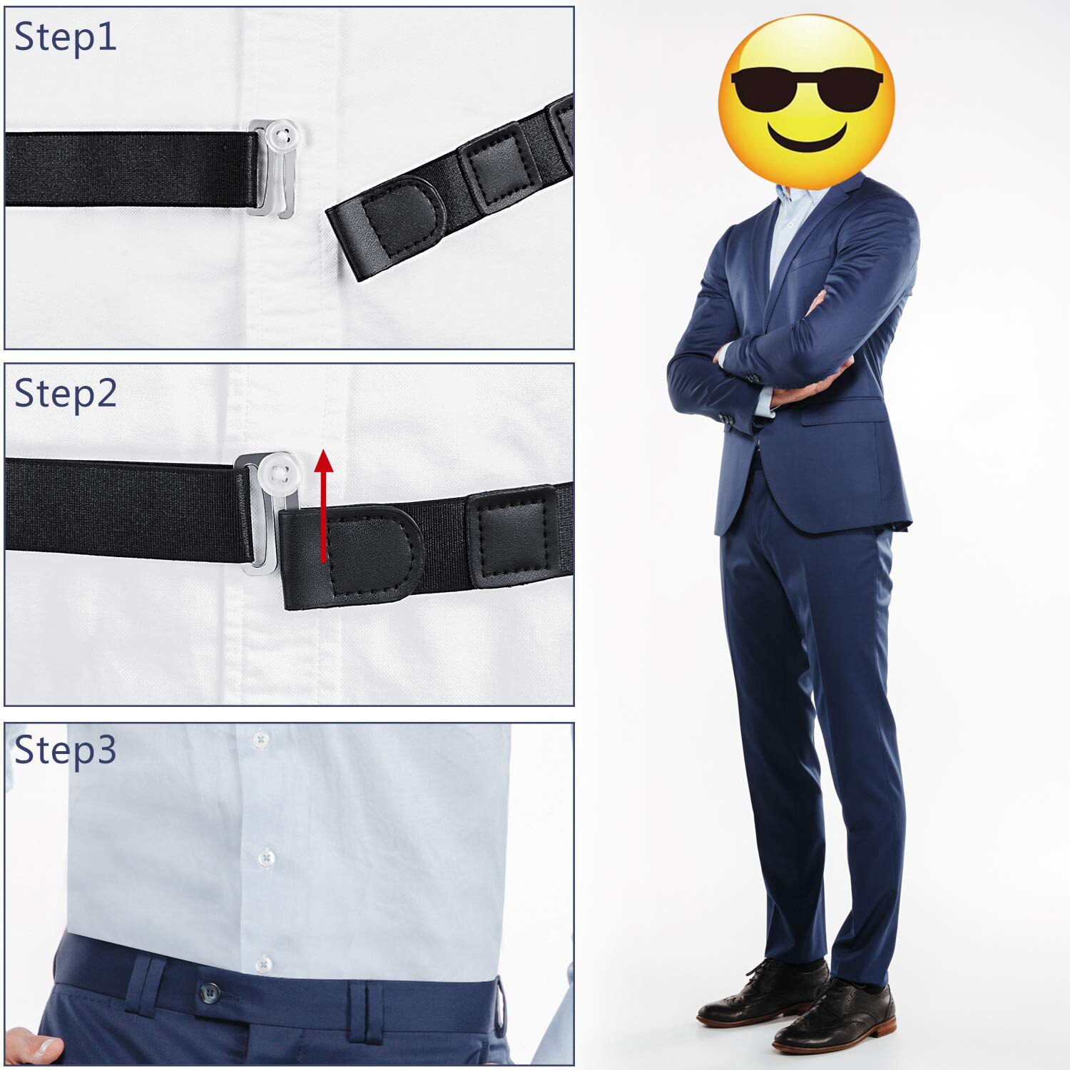 unisex skjorteholder justerbar nær skjorte oppholde seg beste brette den belte til kvinner menn arbeidsintervju formell iført dressing svart