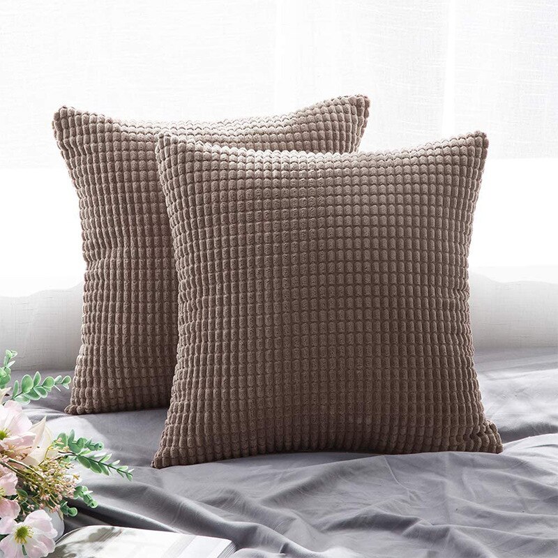 Ins pure cotton plain canvas pillow cover with corn kernels