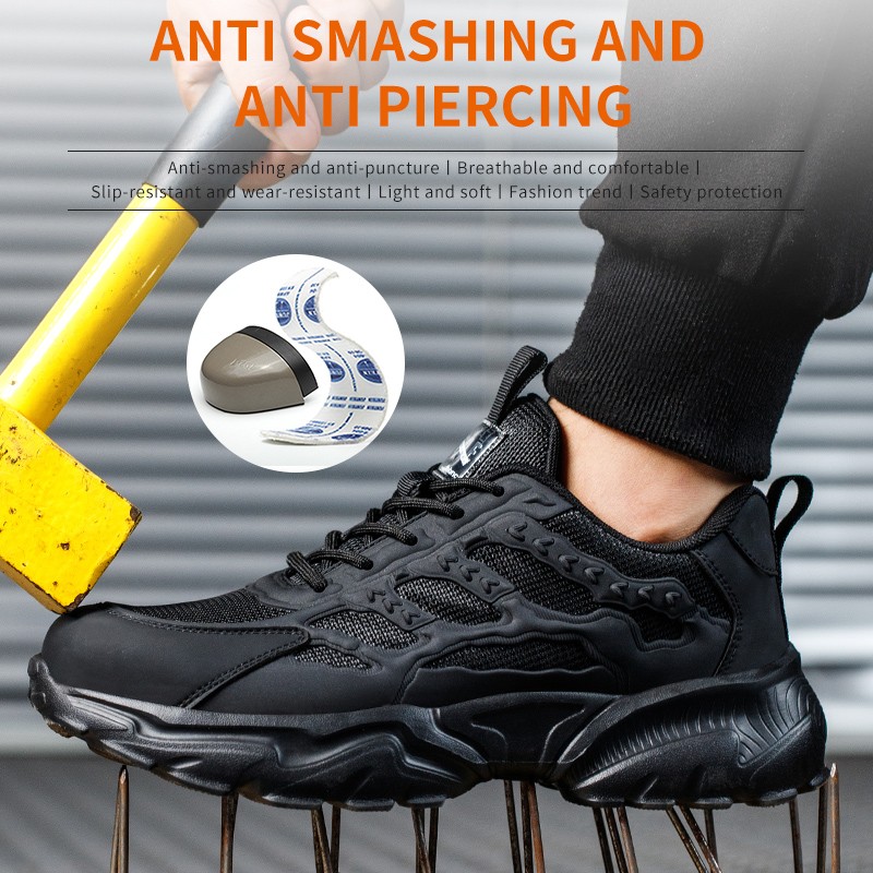 Witte Veiligheidsschoenen Voor Dames Heren Anti Smashing Anti Piercing Isolatie 6kv Slijtvast Zwart Wit Ademend Lichtgewicht