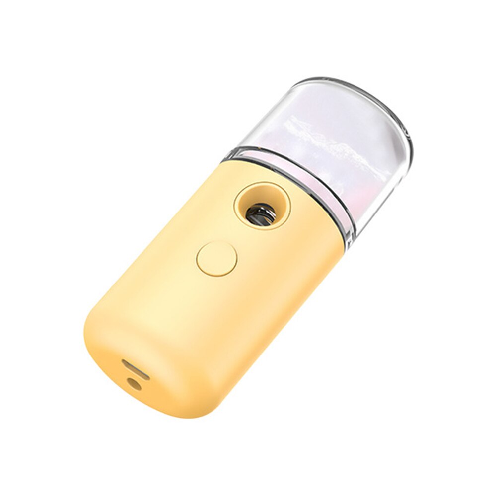Mini Mist Spuit Gezicht Hydraterende Luchtbevochtiger Usb Oplaadbare Hydrating Apparaat: YELLOW