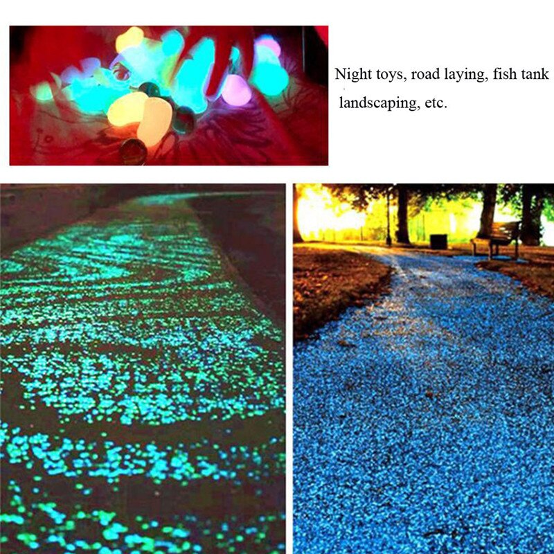 200 Stuks Tuin Decoratie Glow In The Dark Lichtgevende Pebbles Stones Wedding 42